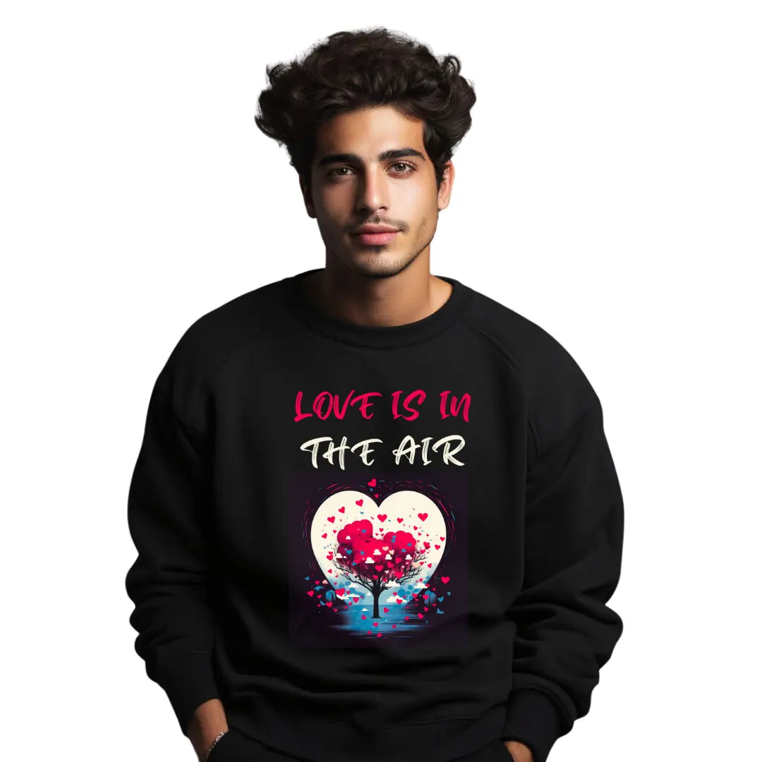 Love Is In The Air Valentines Day Sweatshirt - Black Threadz