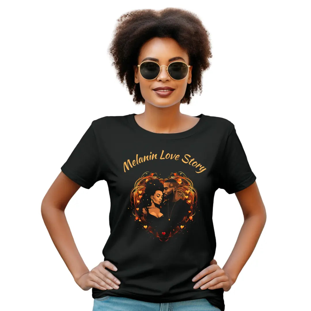 Melanin Love Story: Celebrate Valentine's Day with this Embraced Black Couple T-Shirt - Black Threadz