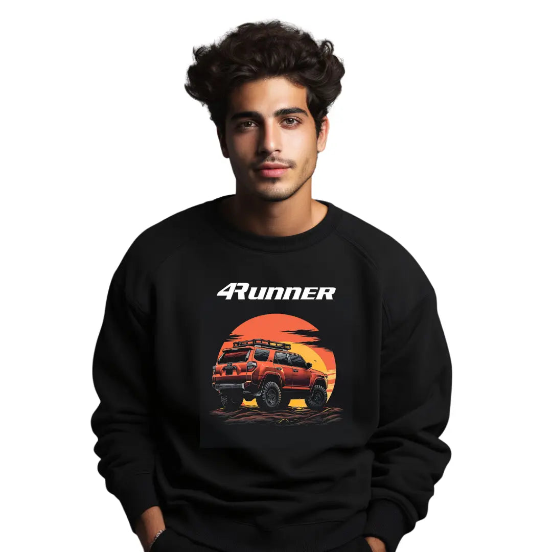 4Runner Off-Road Adventure Sweatshirt - Premium Black Top with 4x4 Action Design - Black Threadz