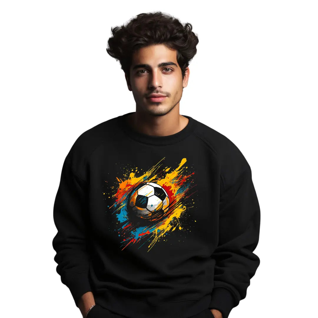 Score Big: Soccer Fanatic Sweatshirt for Enthusiasts - Black Threadz