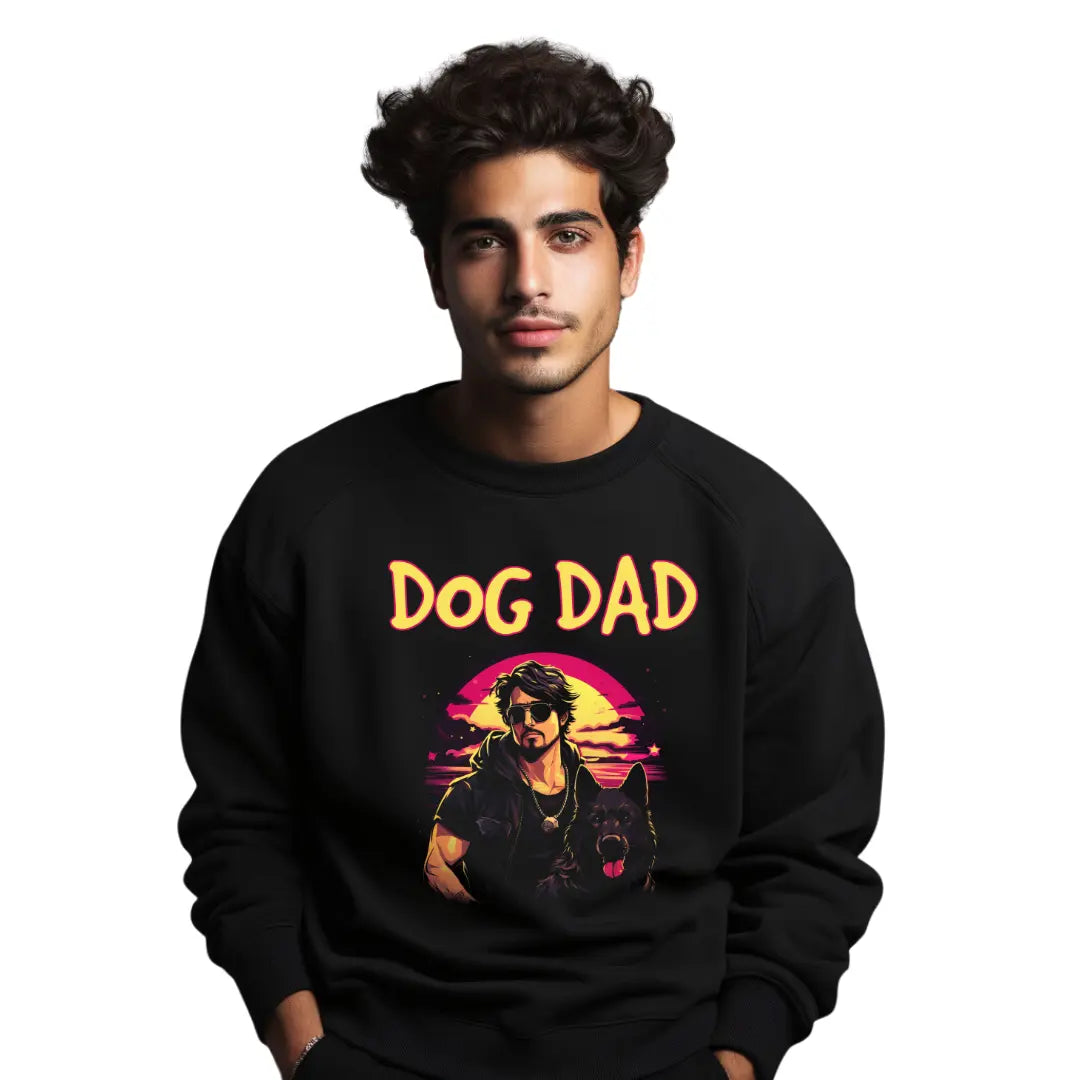 Dog Dad Sweatshirt - Celebrate Canine Companionship in Style - Black Threadz