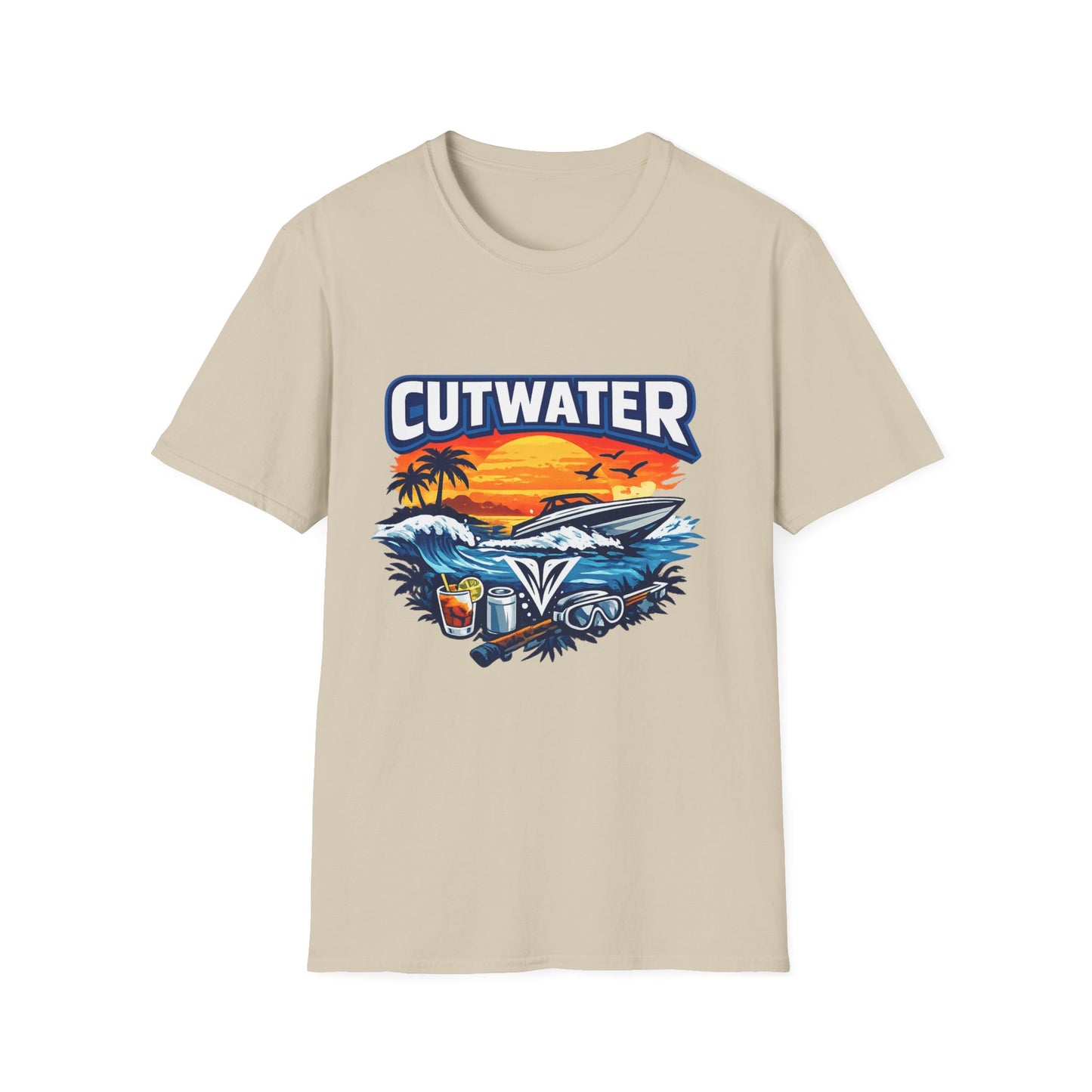 Cutwater T-Shirt – Ready-to-Drink Cocktail Fan Tee, Spirits & Rummer Shirt, Trendy Bar Merch