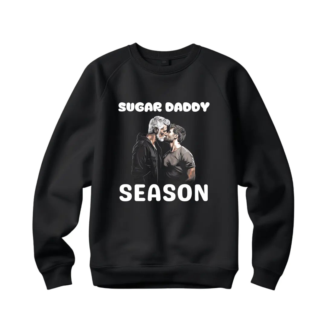 Sugary Sass: Sugar Daddy Season' Graphic Sweatshirt for Playful Statements - Black Threadz