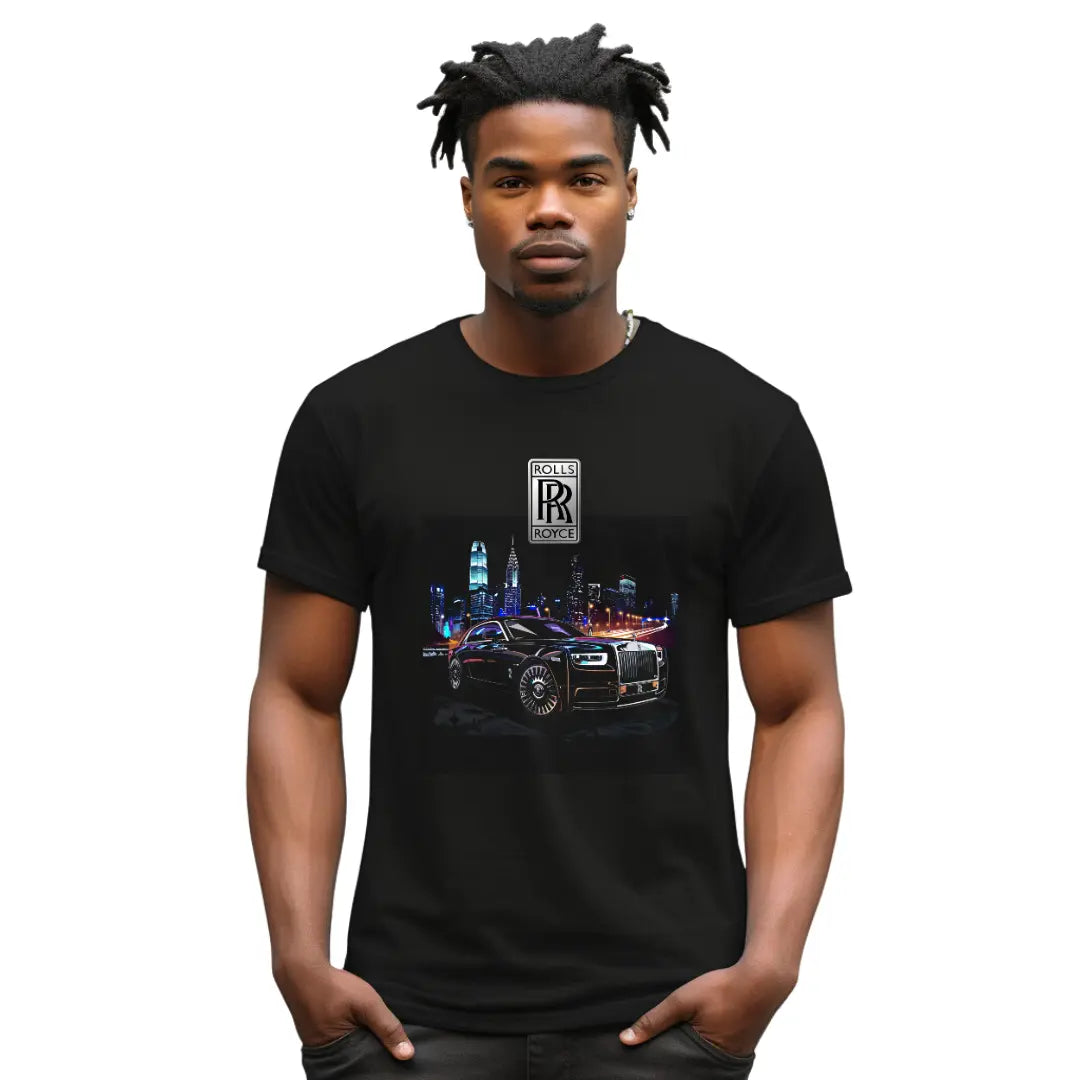 Rolls-Royce Graphic Black T-Shirt - Luxury Car Design - Black Threadz