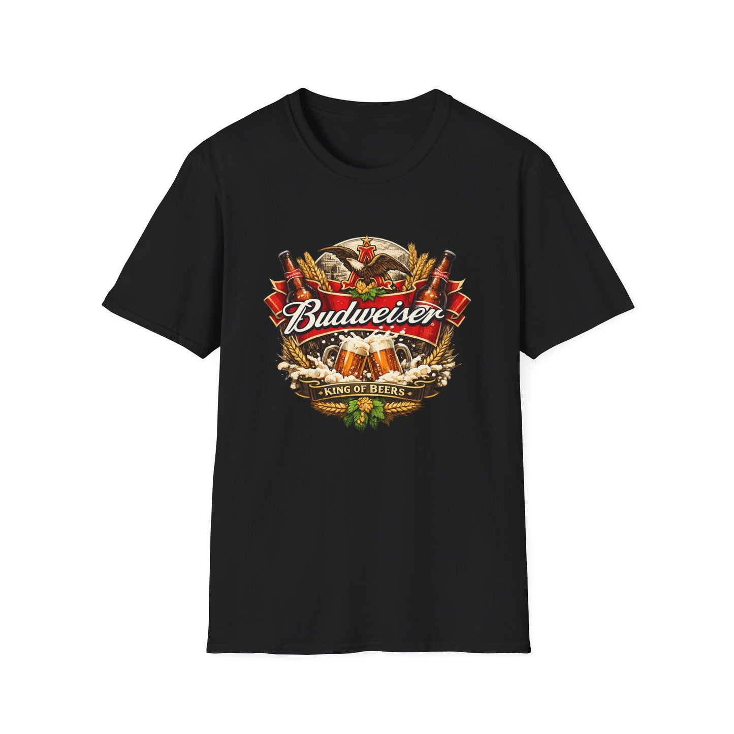 Budweiser T-Shirt – Beer Fan Tee, American Lager Shirt, Brewery & Bar Merch