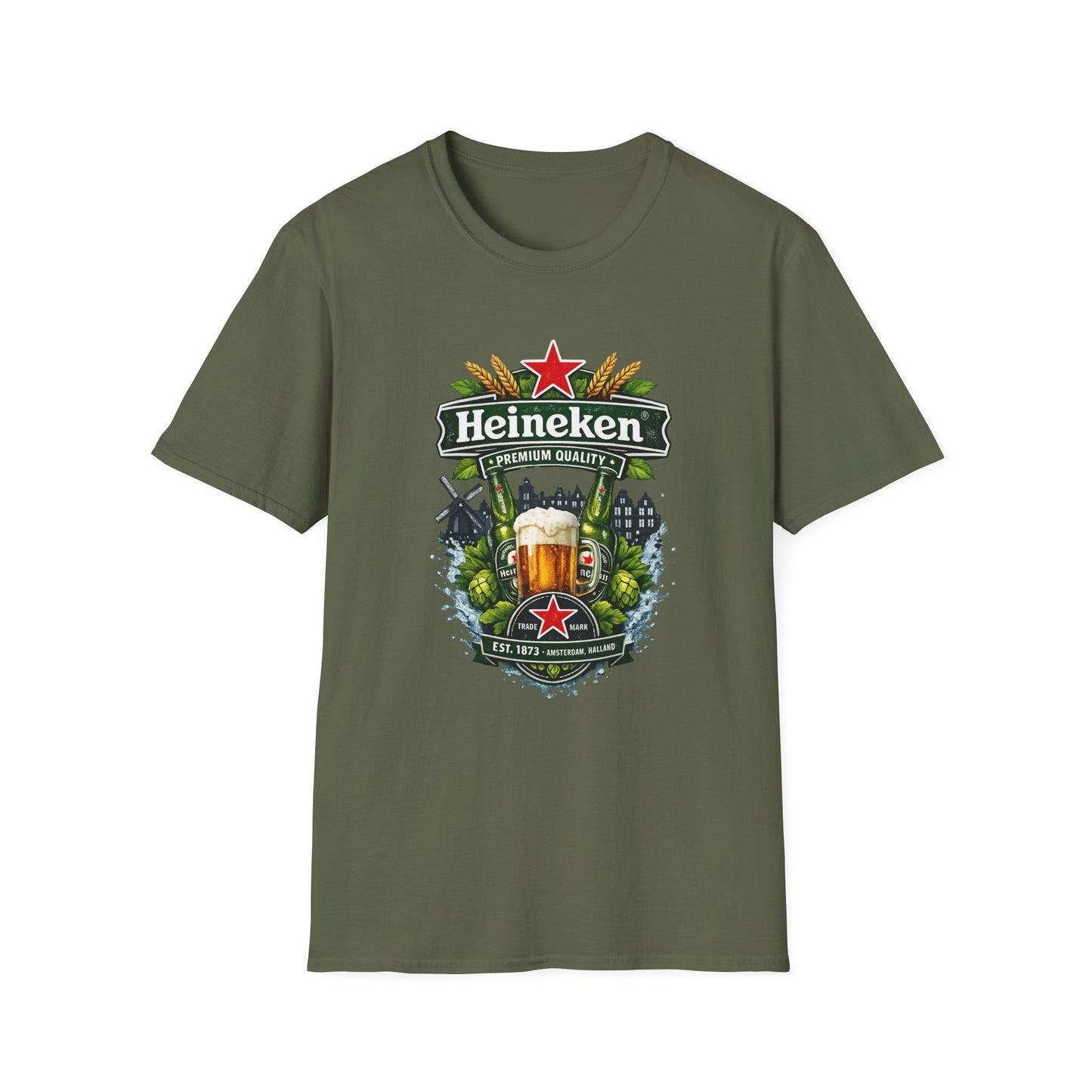 Heineken T-Shirt – Beer Fan Tee, Dutch Lager Shirt, Brewery & Bar Merch