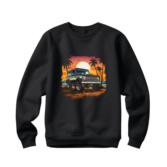 Retro Ford Bronco Black Sweatshirt: Channel Vintage Adventure in Style - Black Threadz