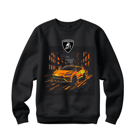 Urus Graphic Sweatshirt - Premium Black Top with Iconic Supercar Design - Black Threadz