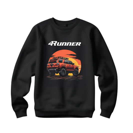 4Runner Off-Road Adventure Sweatshirt - Premium Black Top with 4x4 Action Design - Black Threadz