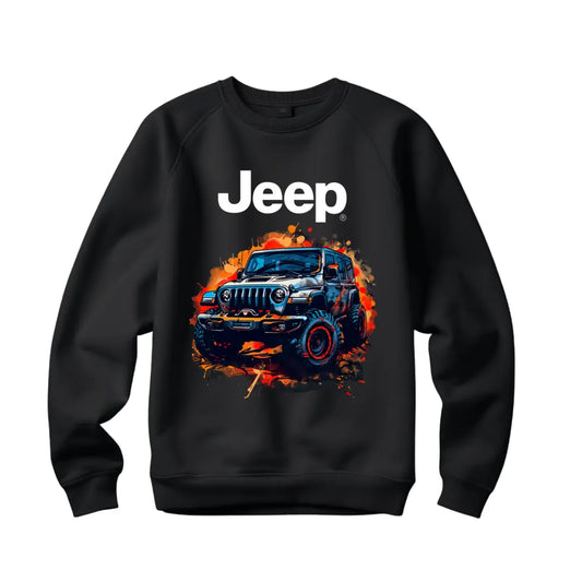 Jeep Abstract  Wranglers Sweatshirt - Black Threadz