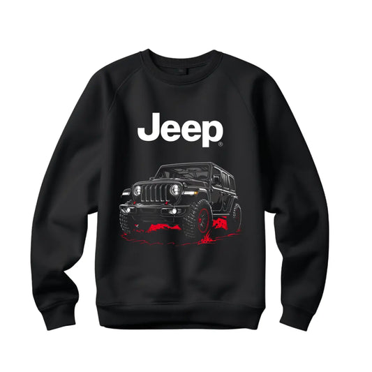 Wrangler Sweatshirt with Iconic Off-Road Vehicle Design - Black Threadz