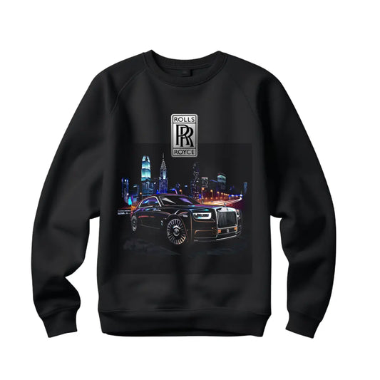 Rolls-Royce Luxury Car Graphic Sweatshirt - Premium Black Top with Iconic Design - Black Threadz