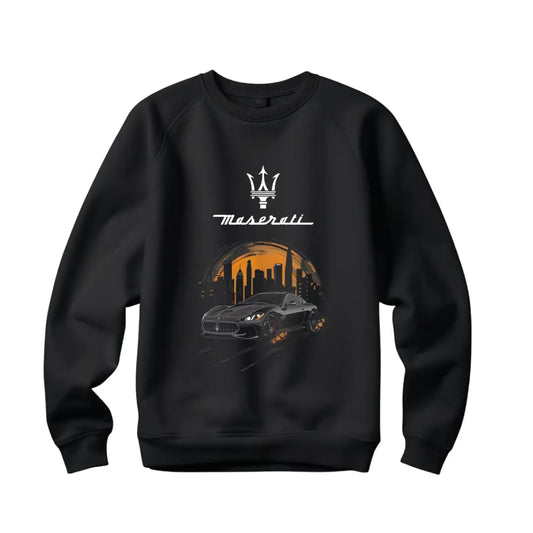 Ghibli Graphic Sweatshirt - Premium Black Top with Iconic Luxury Car Design - Black Threadz