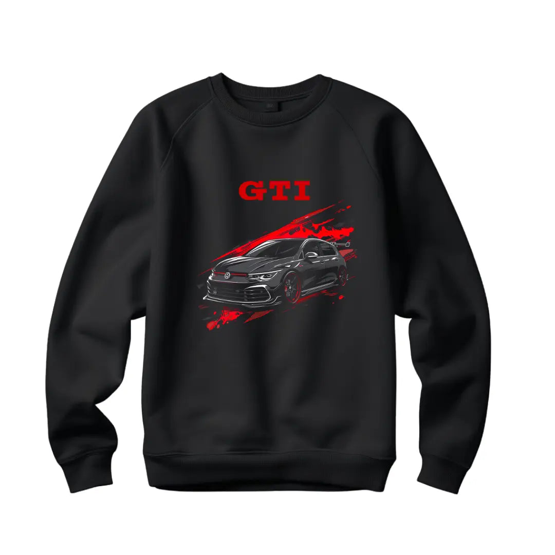 GTI Graphic Sweatshirt - Premium Black Top with Iconic Sports Car Design - Black Threadz