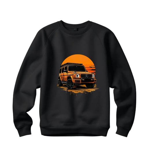 Yellow G-Wagon Graphic Sweatshirt - Premium Black Top with Iconic Luxury SUV Design - Black Threadz