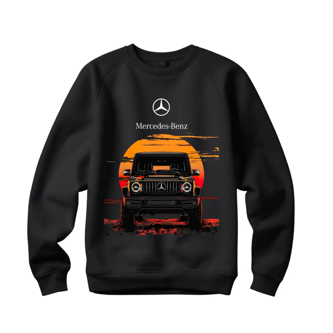Mercedes-Benz G-Wagon Graphic Sweatshirt - Premium Black Top with Iconic Luxury SUV Design - Black Threadz