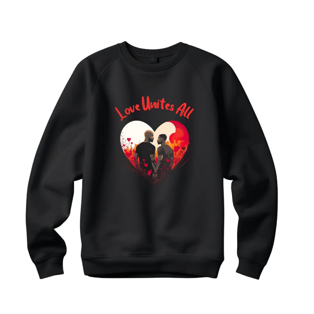 Love Unites All: Celebrate Valentine's Day with this Black Gay Sweatshirt - Black Threadz