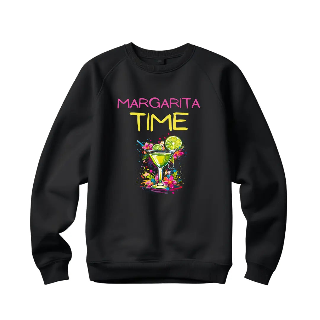 Margarita Time' Refreshing Sweatshirt - Cheers to Relaxation and Fun - Black Threadz