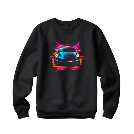 Tesla Model 3 Sweatshirt: Celebrate Electric Innovation - Black Threadz