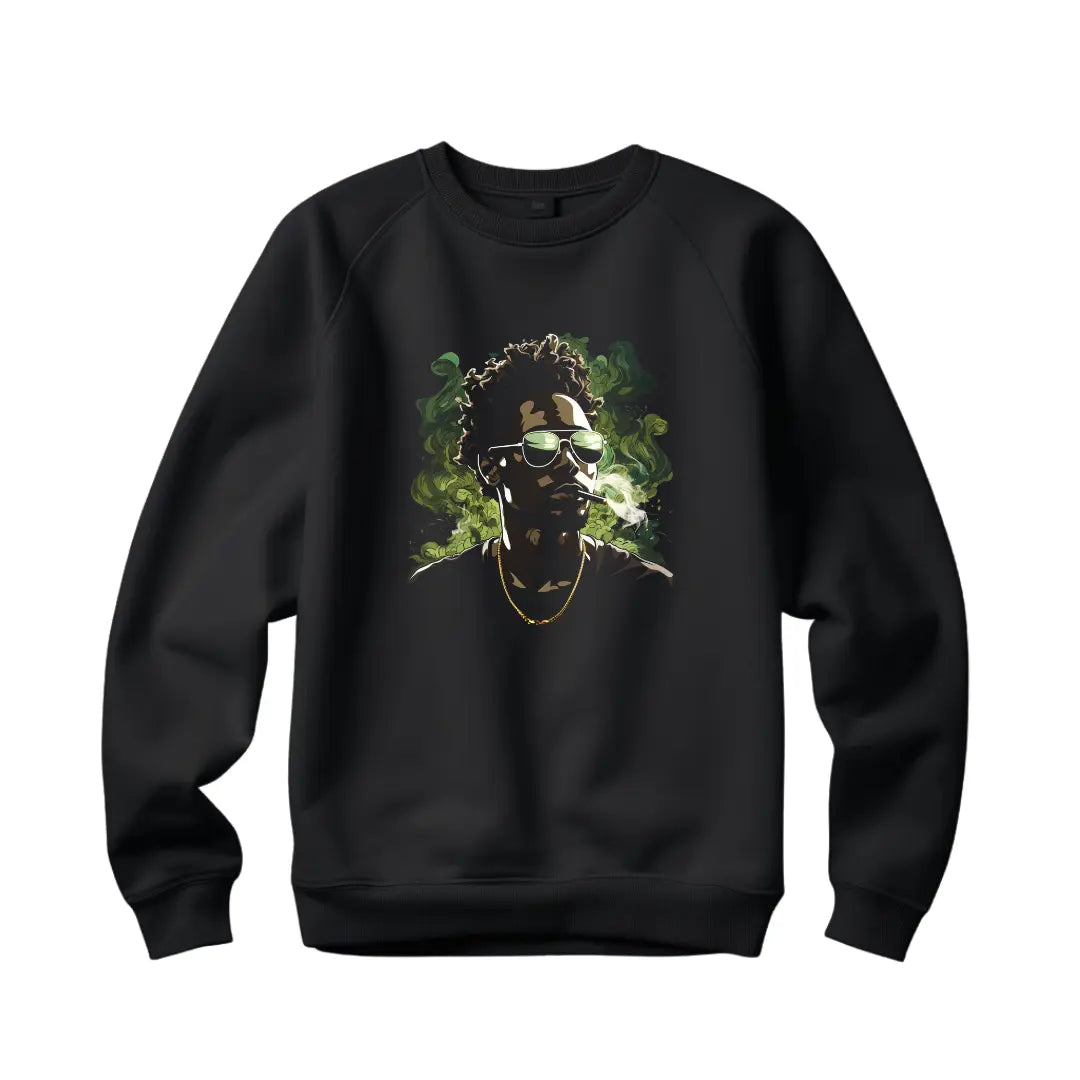 Black Man's Cannabis Vibes Sweatshirt: Embrace the Culture and Style - Black Threadz