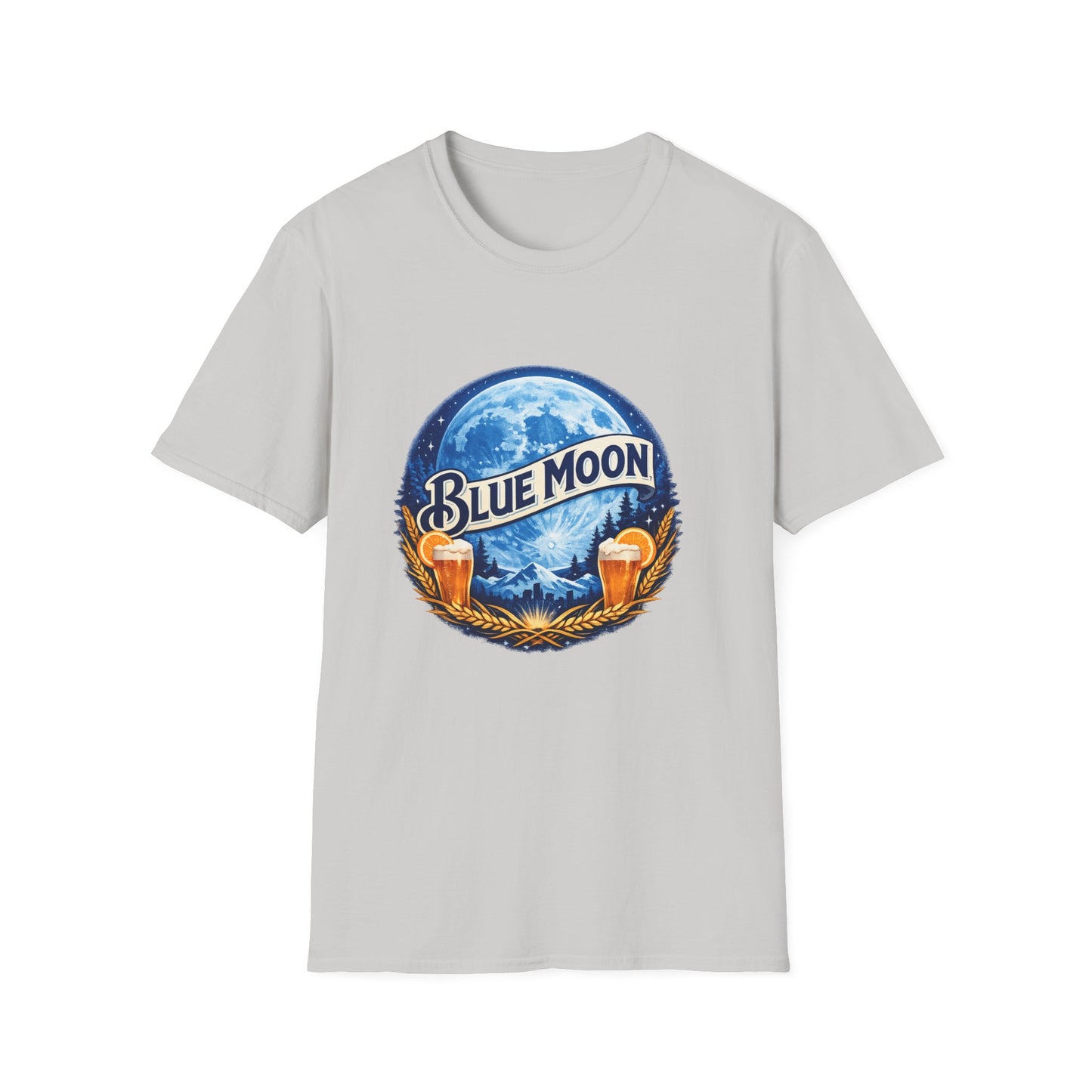 Blue Moon T-Shirt – Beer Fan Tee, Belgian-Style Wheat Ale Shirt, Brewery & Bar Merch