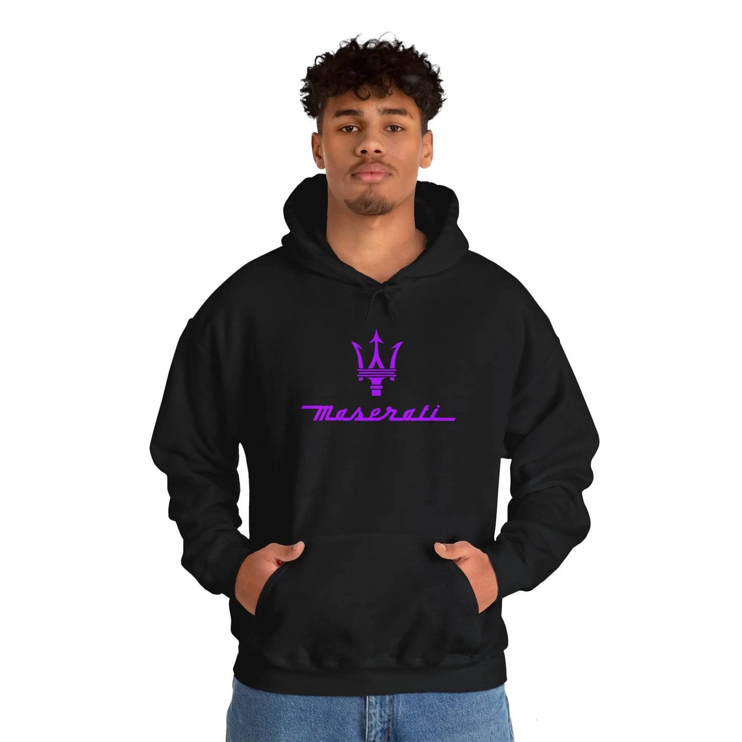 Sophisticated Style: Maserati Ghibli Country Field Black Hoodie - Black Threadz