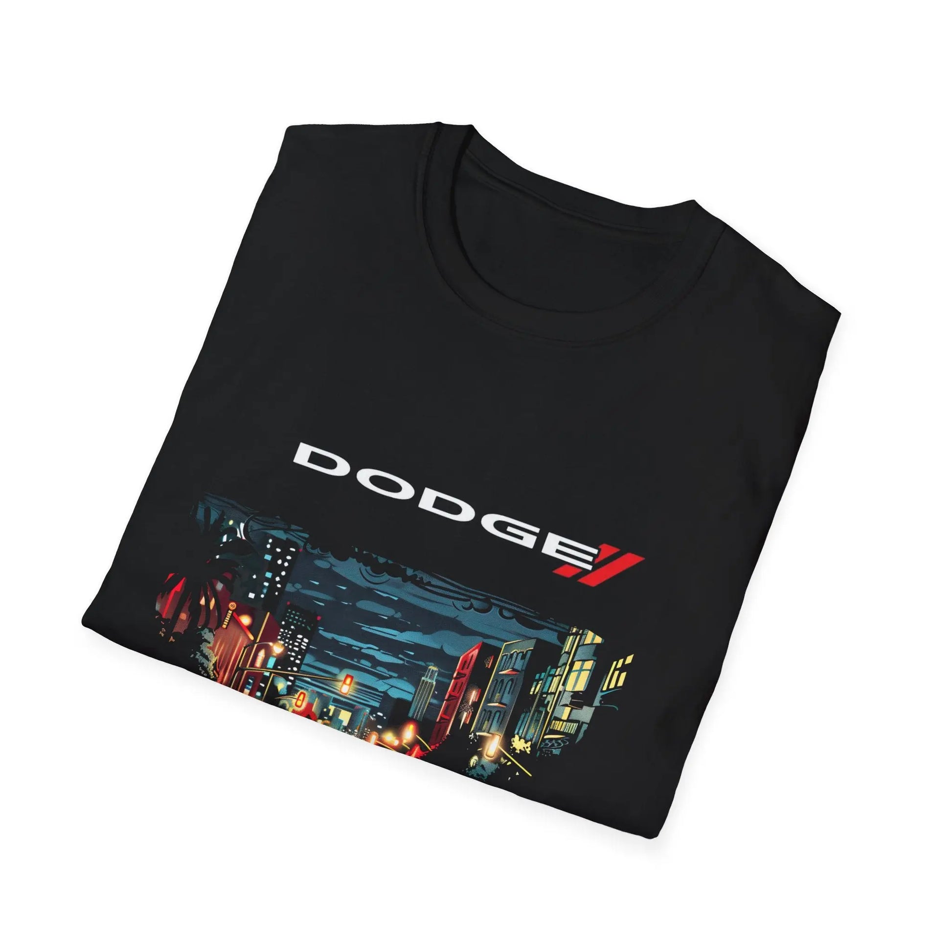 Urban Night Rider: Dodge Challenger Black T-Shirt - Black Threadz