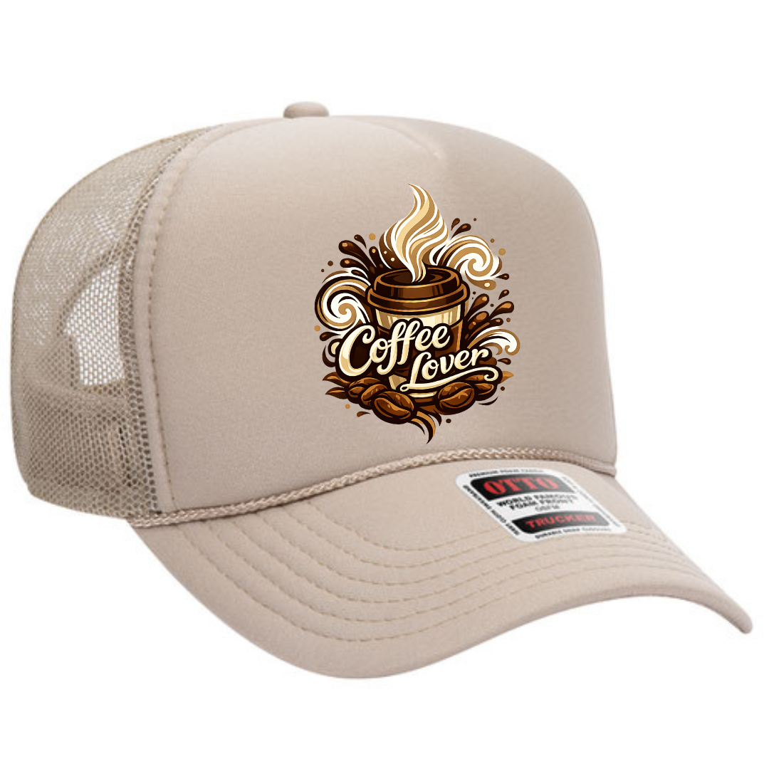 Coffee Lover Trucker Snapback Hat – Caffeine Life Mesh Cap, Adjustable Fit