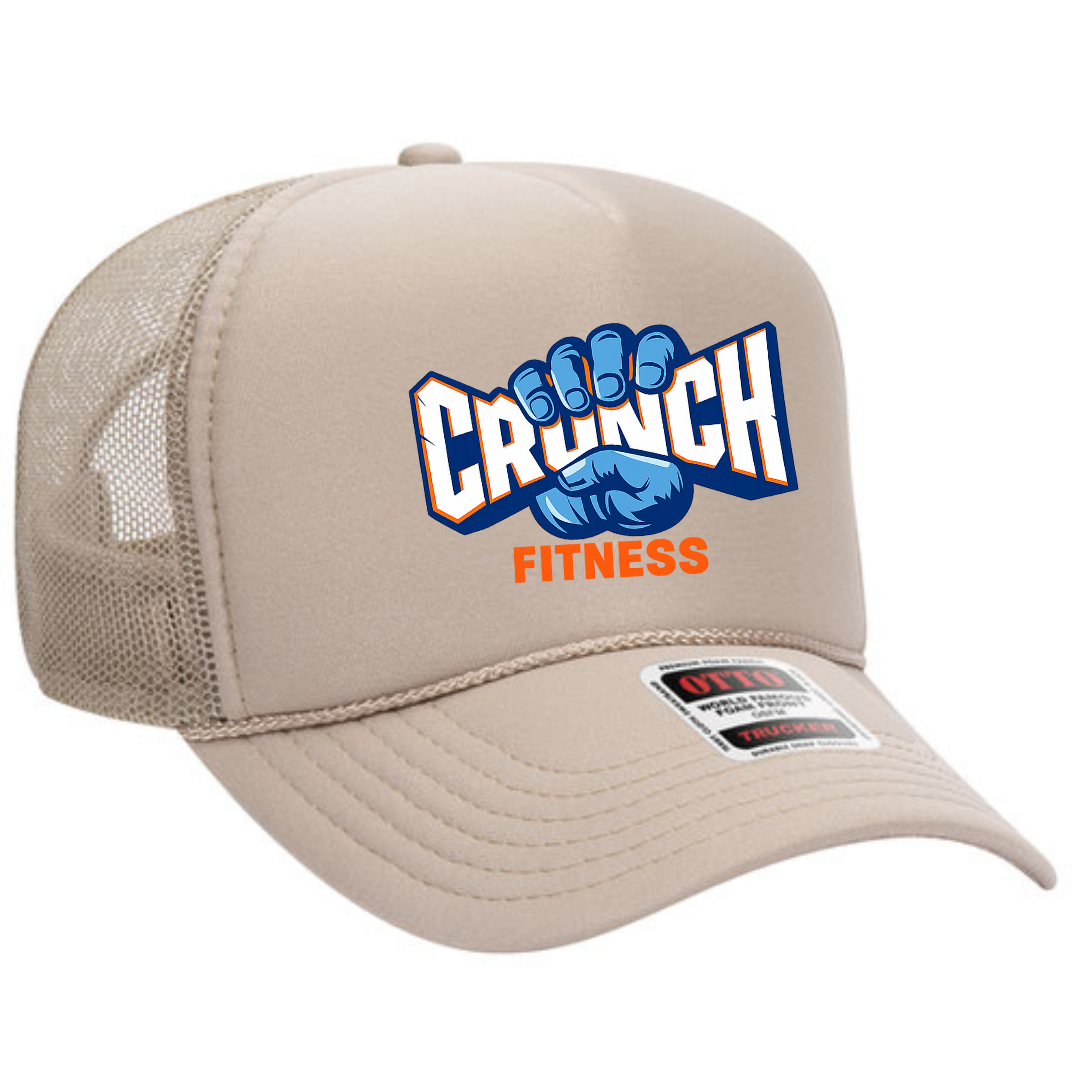 Crunch Fitness Trucker Snapback Hat – Gym Lifestyle Mesh Cap, Adjustable Fit