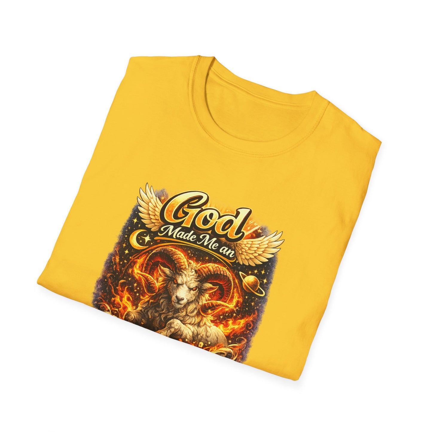 God Made Me An Aries T-Shirt – Funny Aries Zodiac Shirt, Astrology Gift, Bold Horoscope Graphic Tee, Aries Birthday Shirt for Men & Women