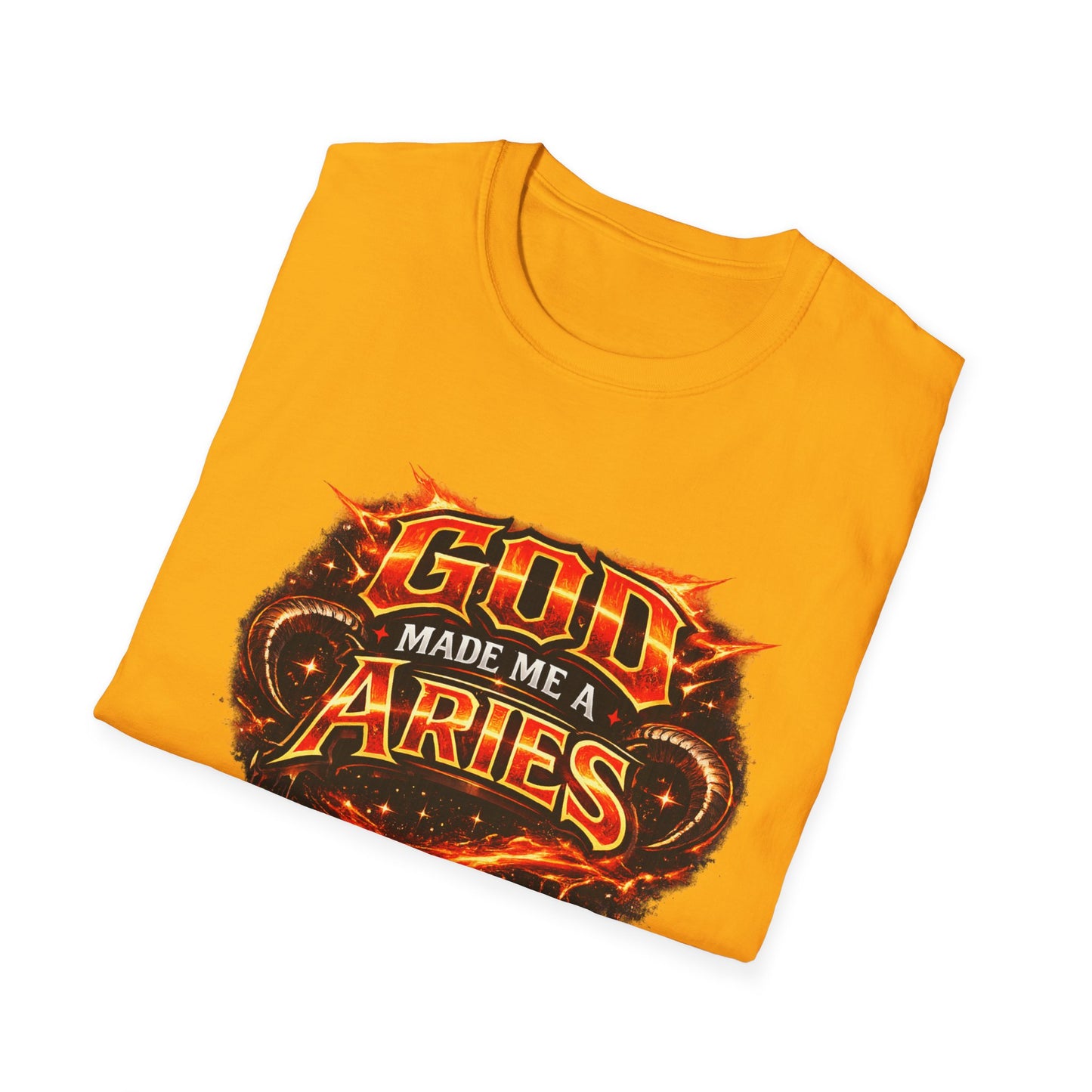 God Made Me An Aries T-Shirt – Funny Aries Zodiac Shirt, Astrology Gift, Bold Horoscope Graphic Tee, Aries Birthday Shirt for Men & Women