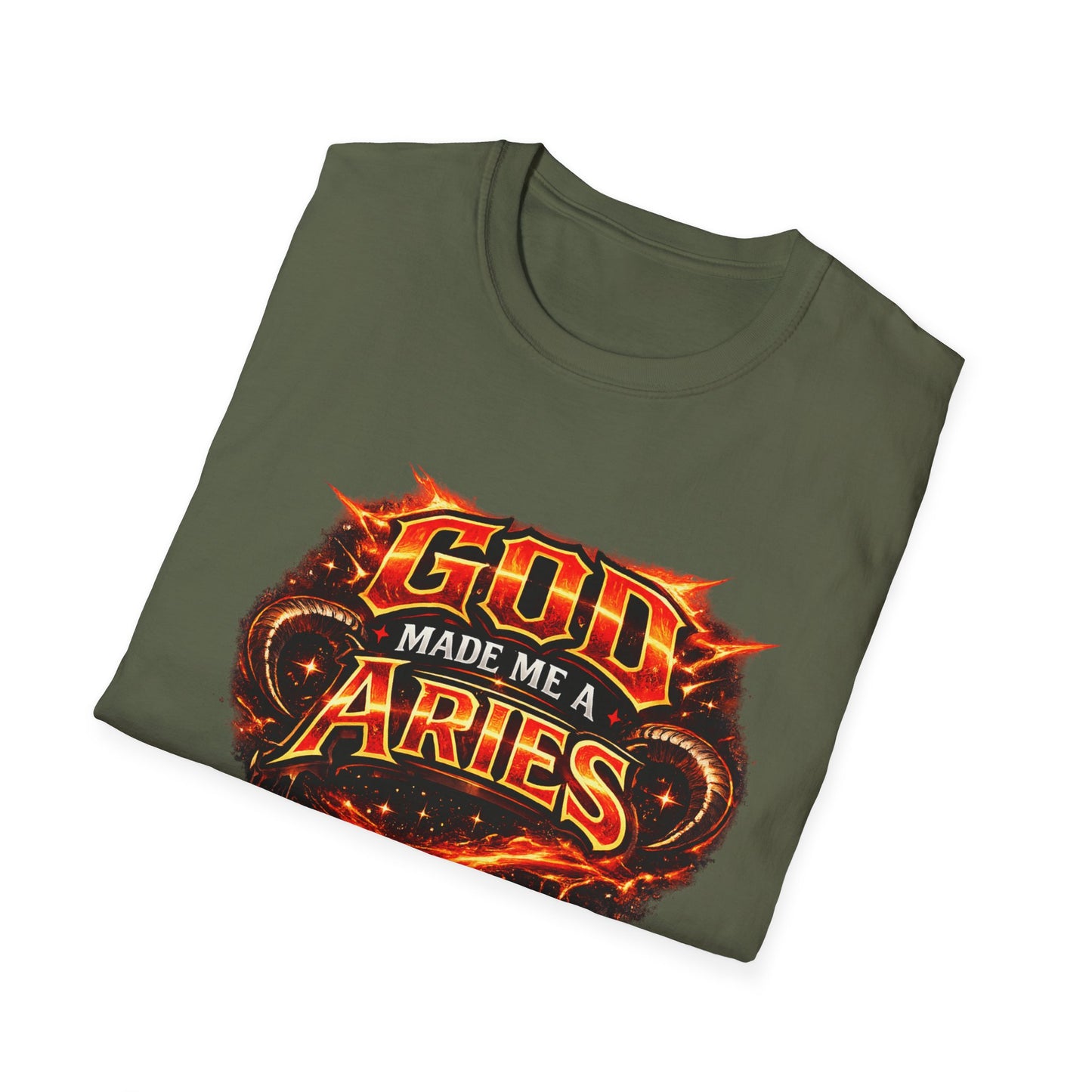 God Made Me An Aries T-Shirt – Funny Aries Zodiac Shirt, Astrology Gift, Bold Horoscope Graphic Tee, Aries Birthday Shirt for Men & Women