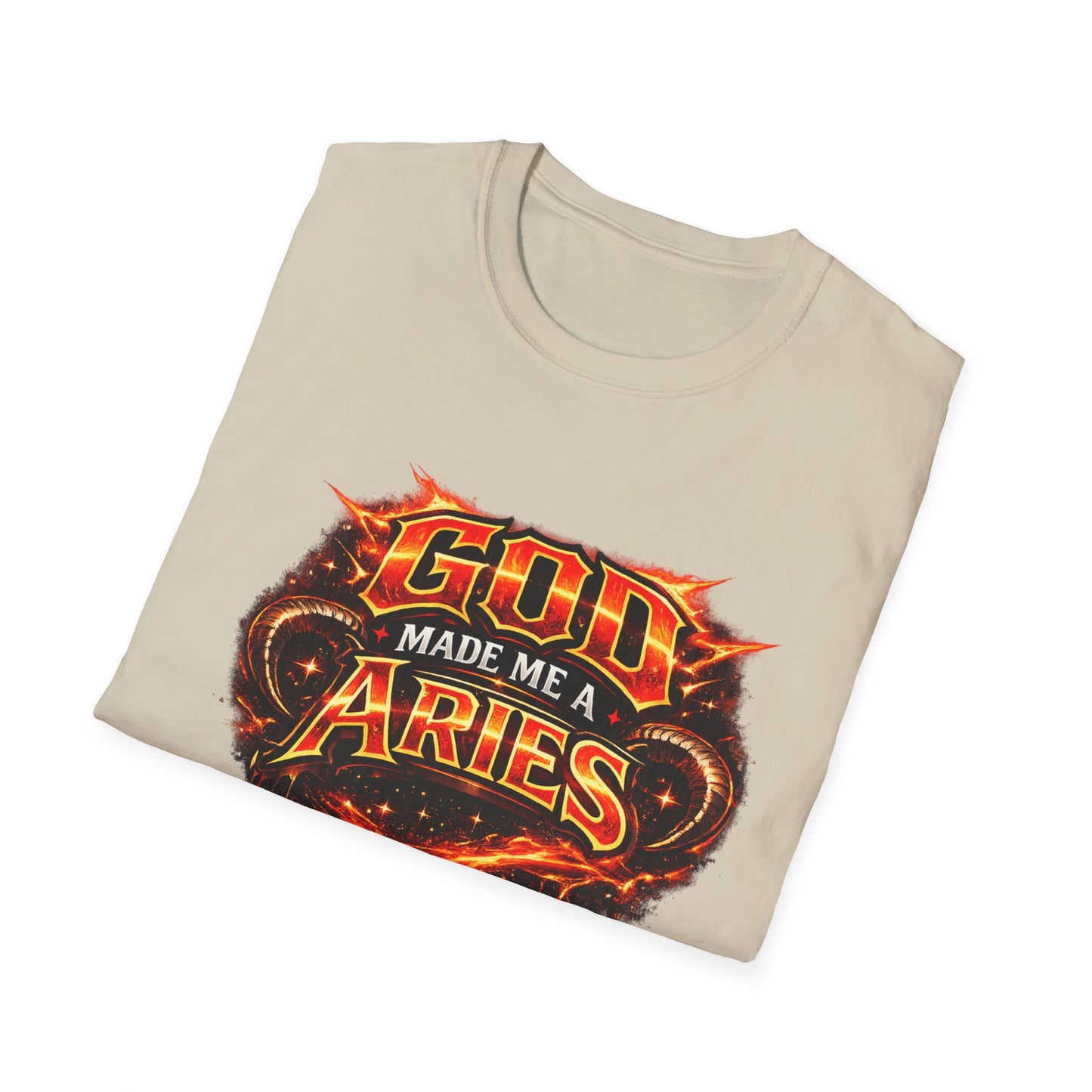God Made Me An Aries T-Shirt – Funny Aries Zodiac Shirt, Astrology Gift, Bold Horoscope Graphic Tee, Aries Birthday Shirt for Men & Women
