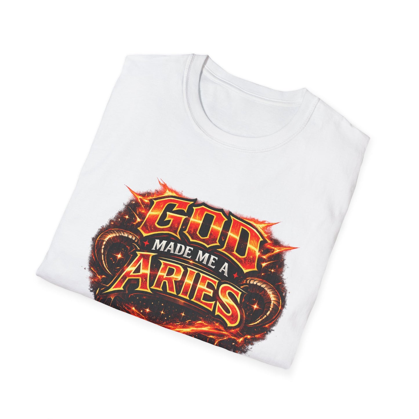 God Made Me An Aries T-Shirt – Funny Aries Zodiac Shirt, Astrology Gift, Bold Horoscope Graphic Tee, Aries Birthday Shirt for Men & Women