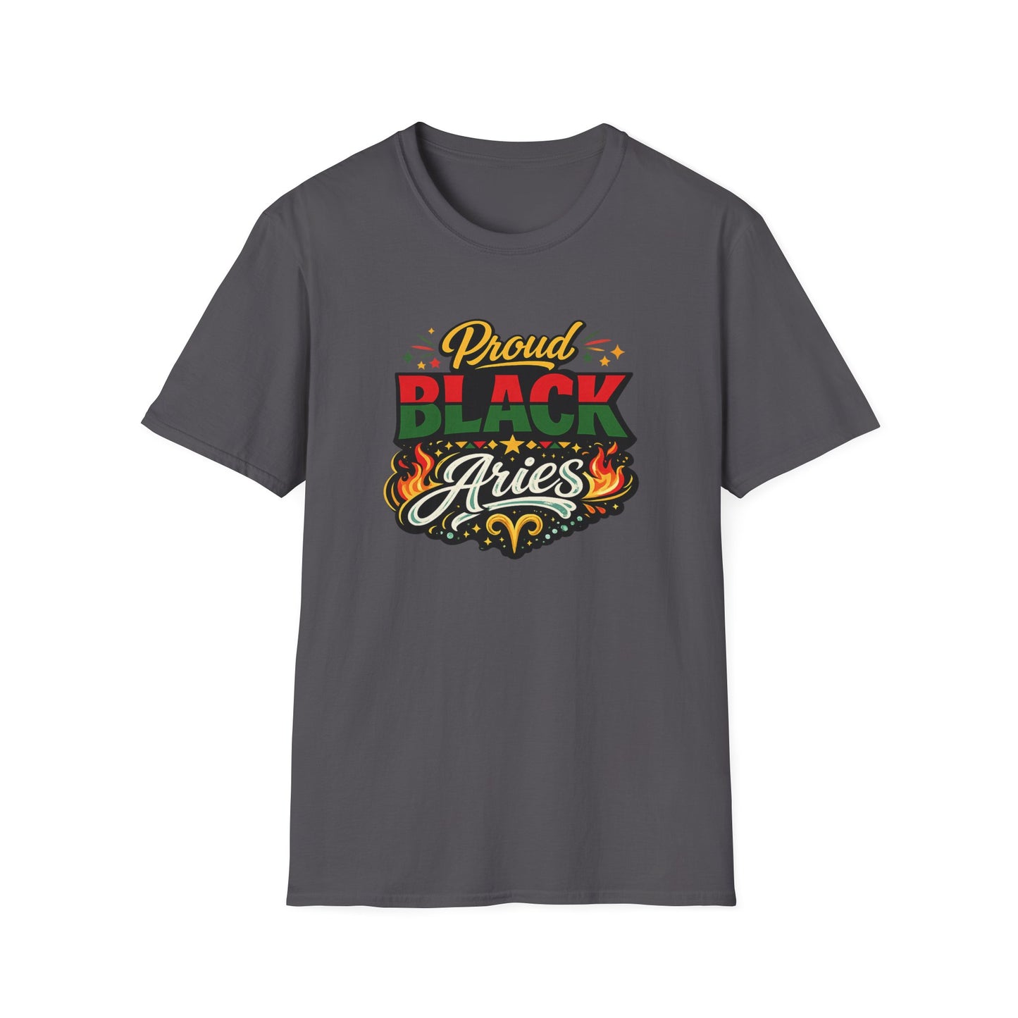 Proud Black Aries T-Shirt – Aries Zodiac Pride Shirt, Astrology Graphic Tee, Aries Birthday Gift, Bold Streetwear for Men & Women