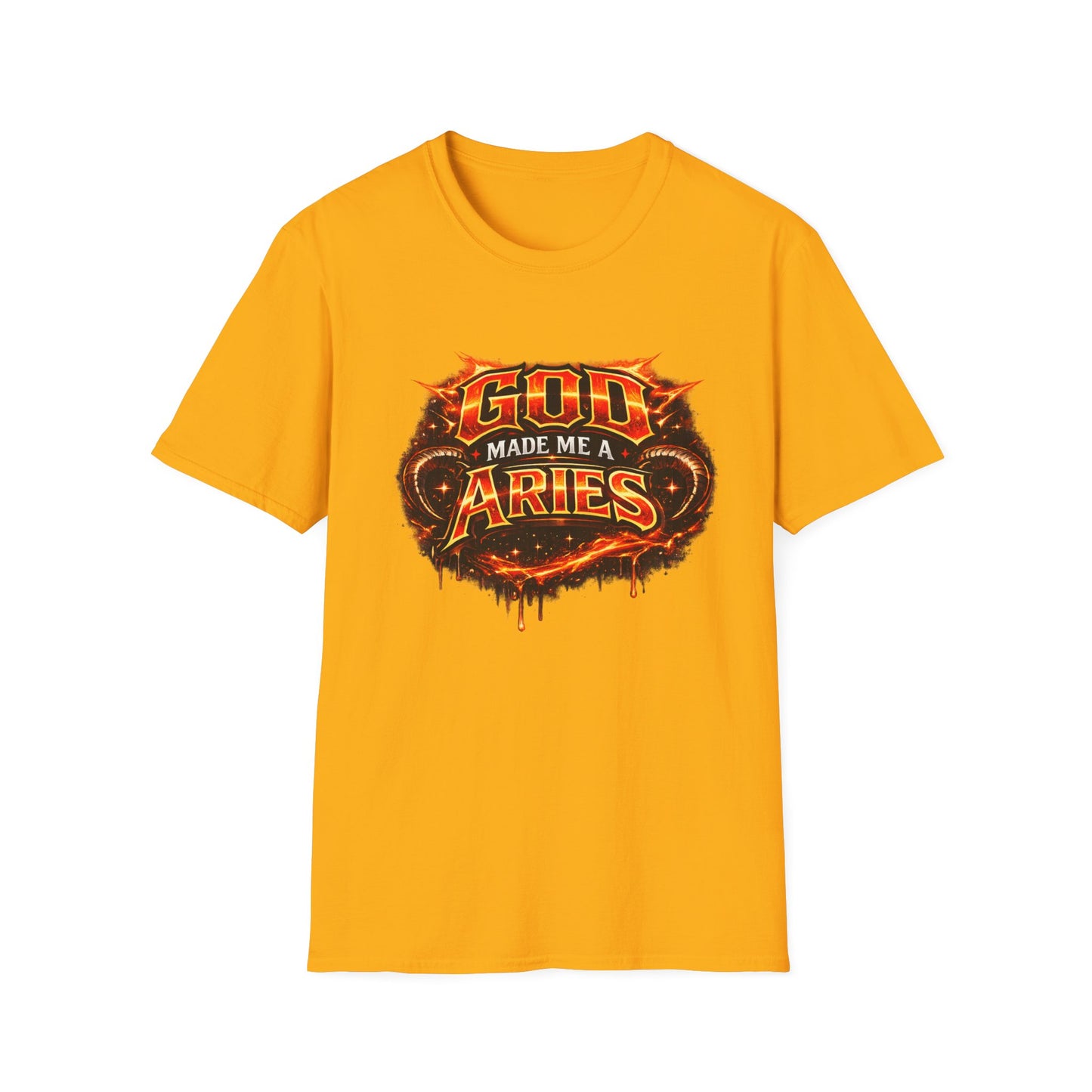 God Made Me An Aries T-Shirt – Funny Aries Zodiac Shirt, Astrology Gift, Bold Horoscope Graphic Tee, Aries Birthday Shirt for Men & Women