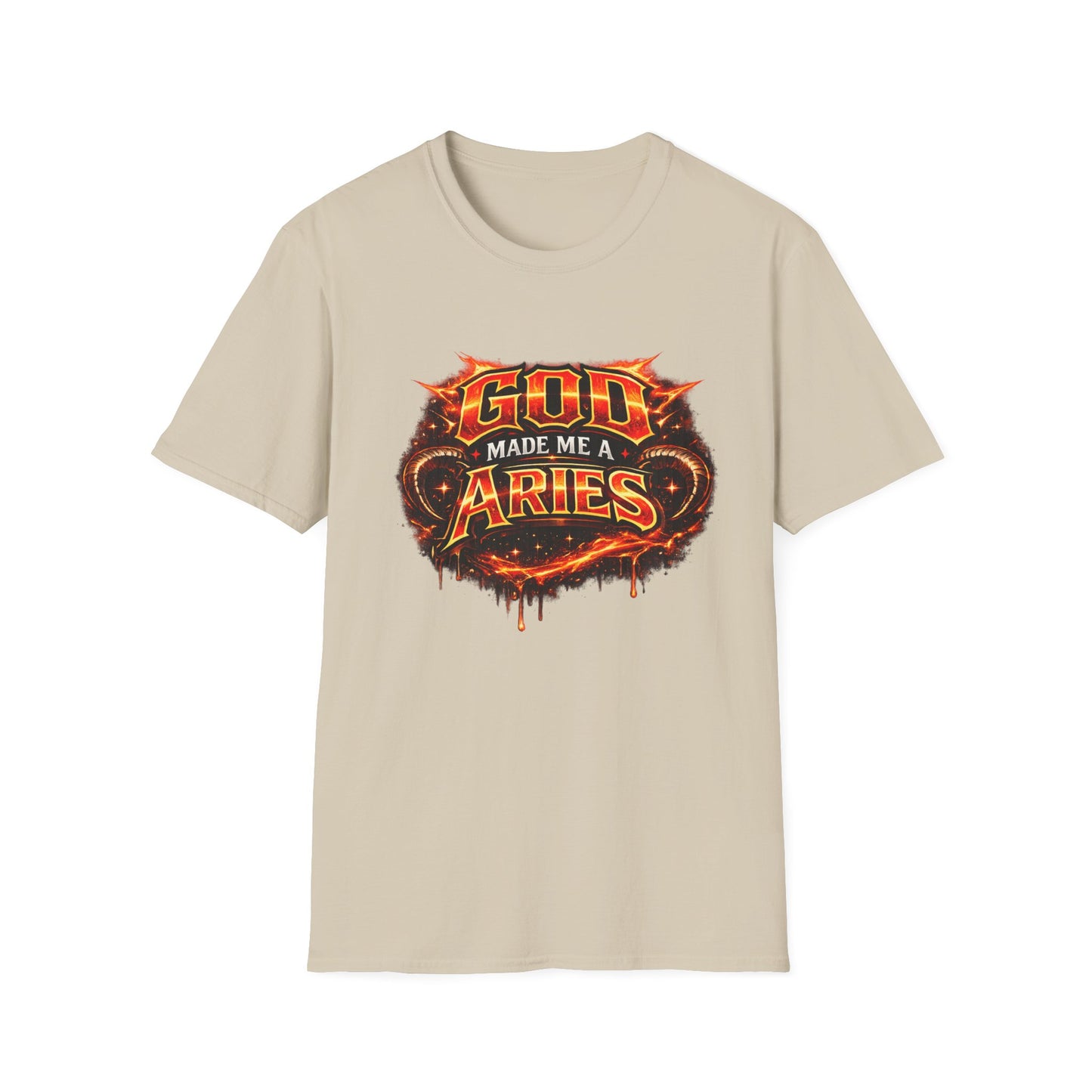 God Made Me An Aries T-Shirt – Funny Aries Zodiac Shirt, Astrology Gift, Bold Horoscope Graphic Tee, Aries Birthday Shirt for Men & Women