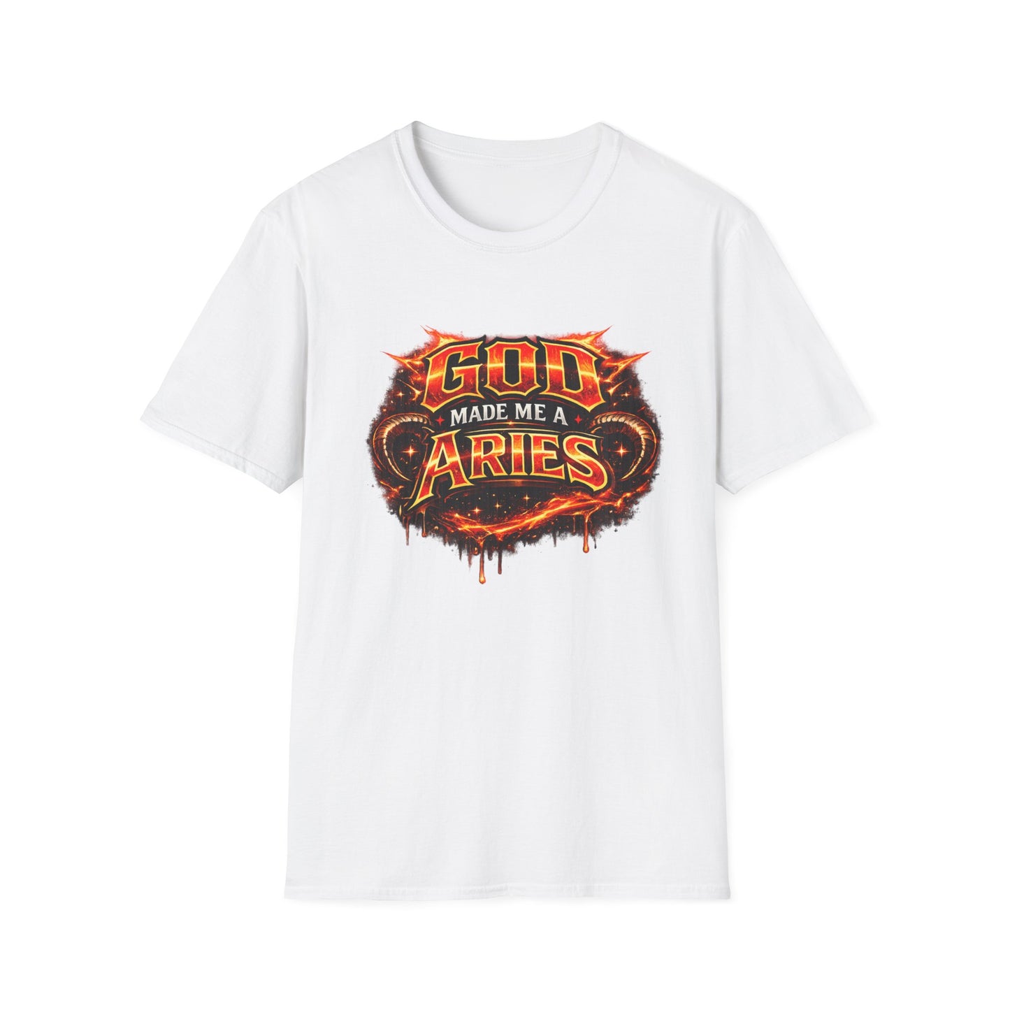God Made Me An Aries T-Shirt – Funny Aries Zodiac Shirt, Astrology Gift, Bold Horoscope Graphic Tee, Aries Birthday Shirt for Men & Women