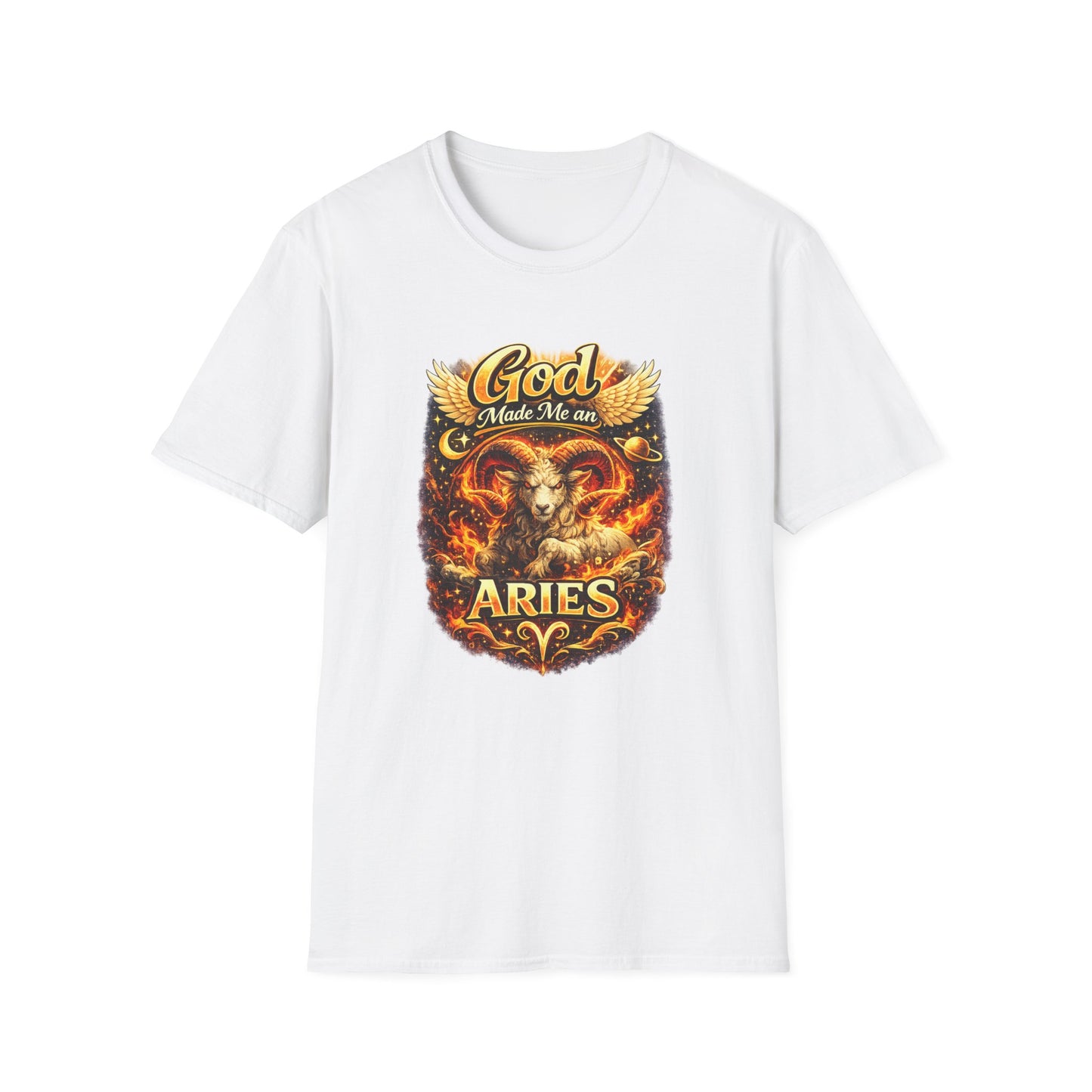 God Made Me An Aries T-Shirt – Funny Aries Zodiac Shirt, Astrology Gift, Bold Horoscope Graphic Tee, Aries Birthday Shirt for Men & Women