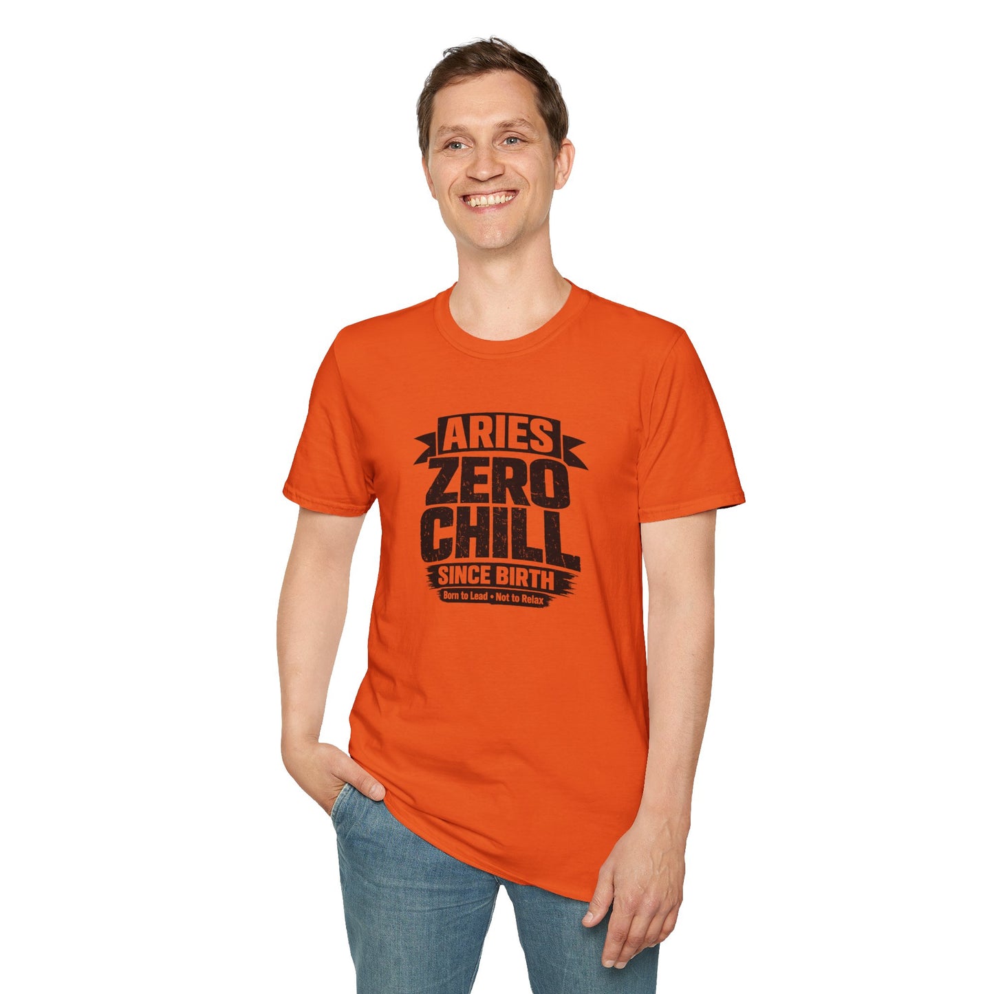 Aries Zero Chill Since Birth T-Shirt – Funny Aries Zodiac Shirt, Bold Astrology Graphic Tee, Aries Birthday Gift for Men & Women