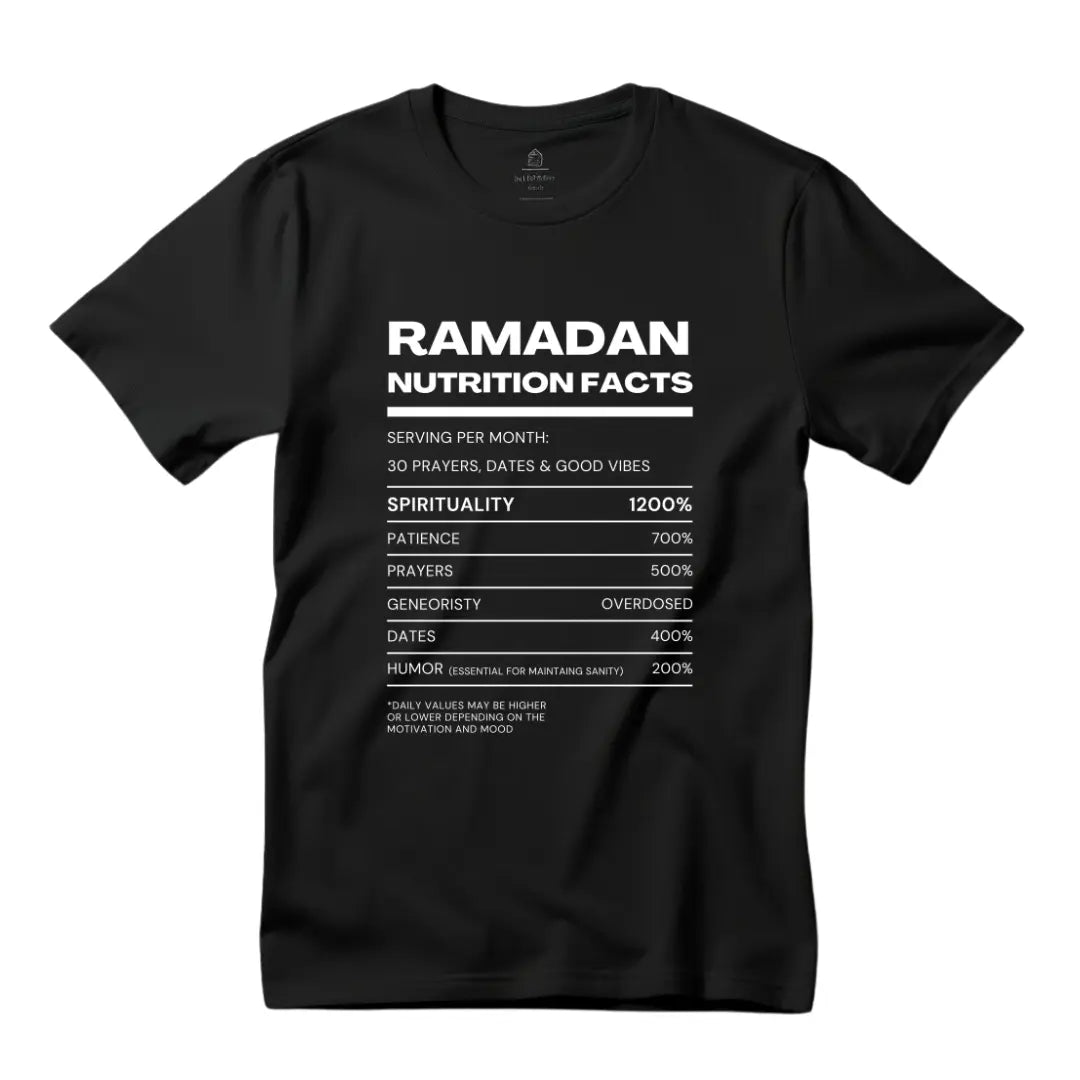 Ramadan Nutrition Facts: Wear Your Faith with Our T-Shirt Label Design - Black Threadz