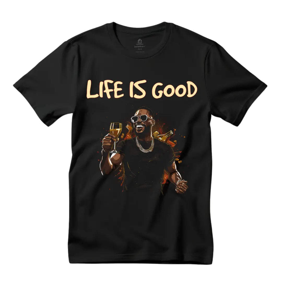 Life Is Good: Embrace Positivity T-Shirt - Black Threadz