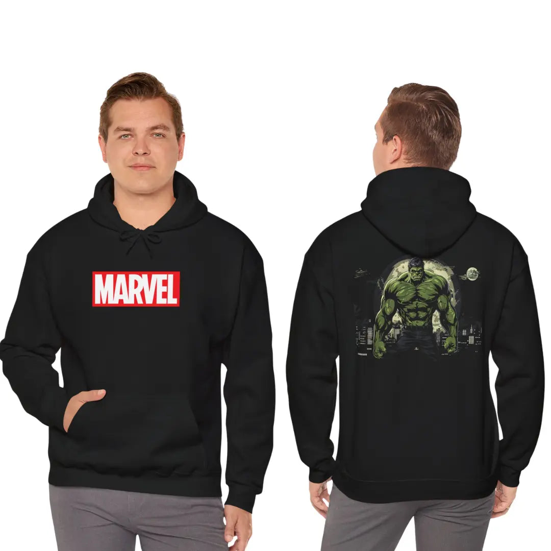 Urban Hero: The Hulk in New York City Black Hoodie - Black Threadz