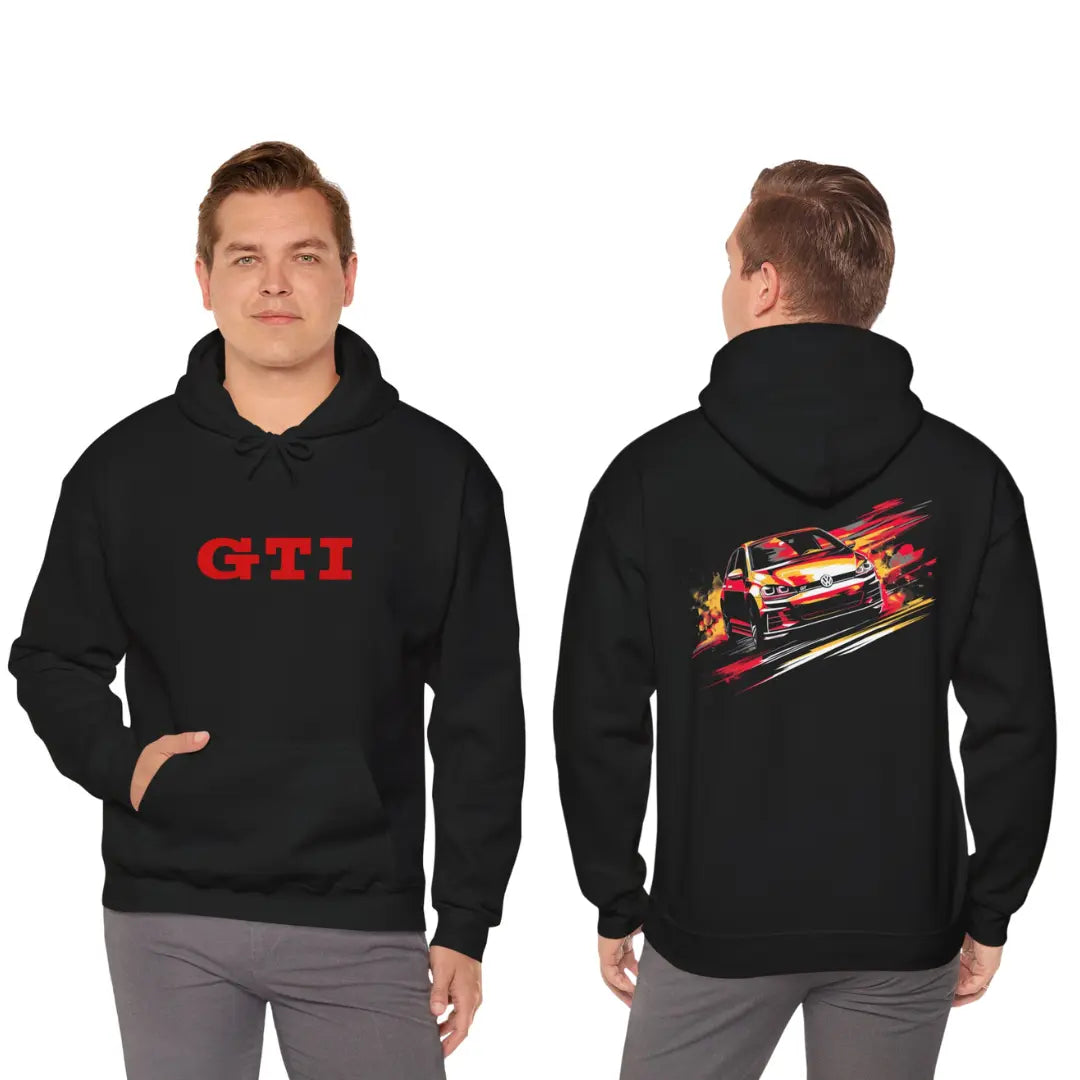 Vibrant VW GTI: Colorful Black Hoodie - Black Threadz