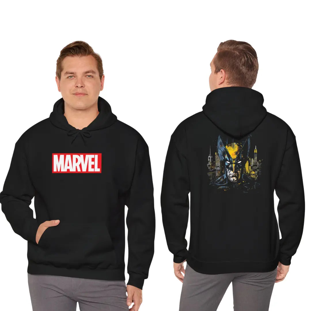 Legendary Hero: Wolverine in New York City Black Hoodie - Black Threadz