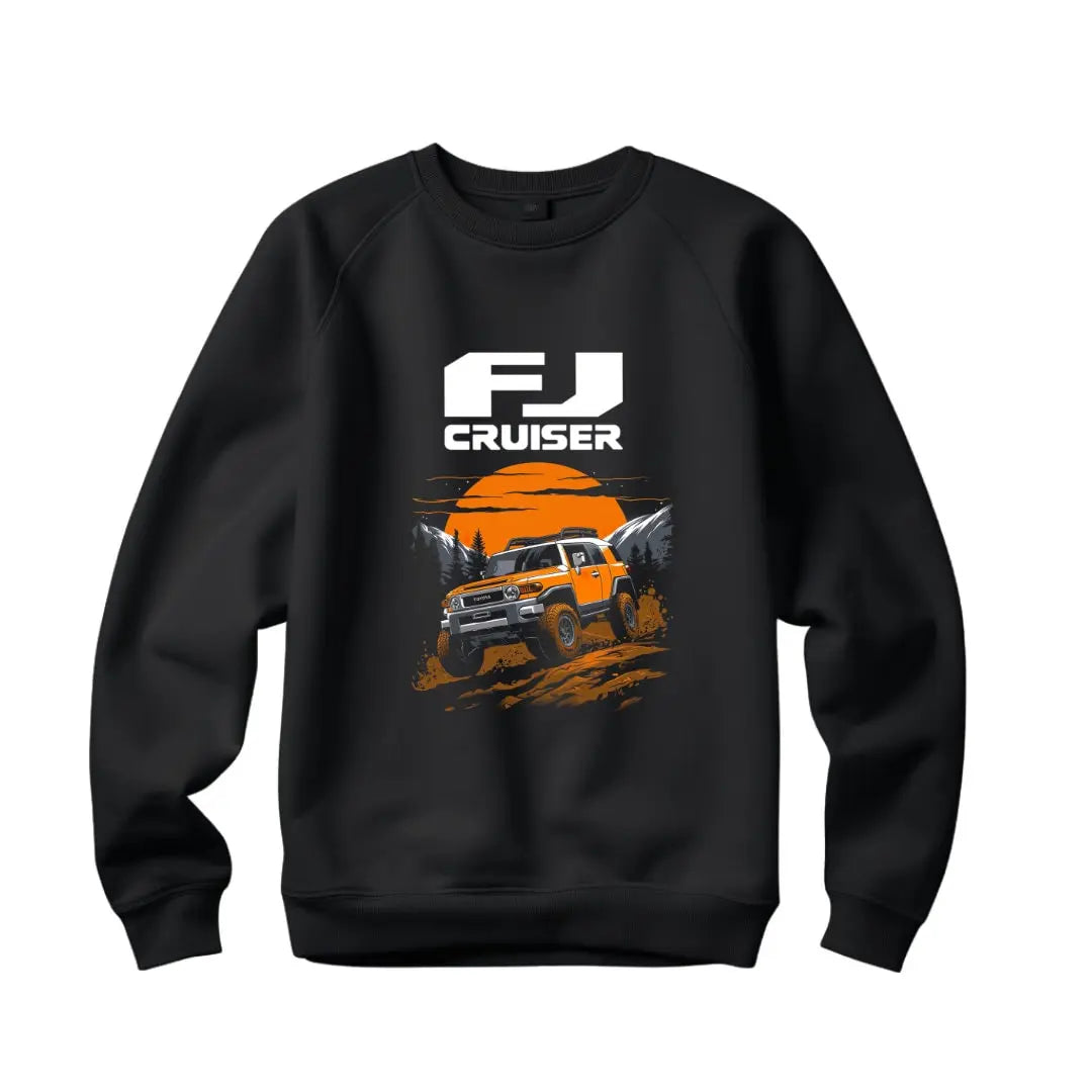 Toyota FJ Cruiser Off-Road Adventure Sweatshirt - Premium Black Top with Iconic SUV Design - Black Threadz