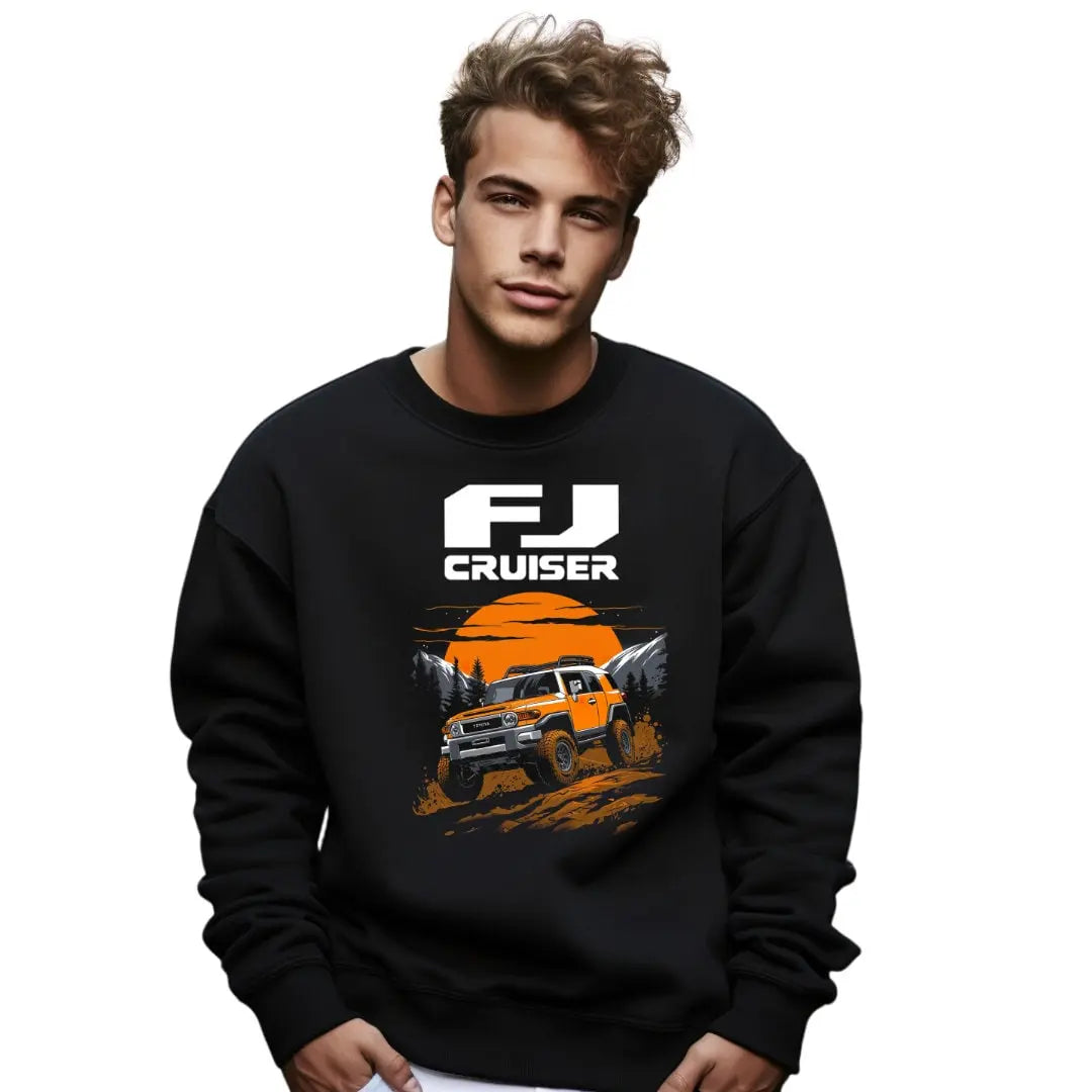 Toyota FJ Cruiser Off-Road Adventure Sweatshirt - Premium Black Top with Iconic SUV Design - Black Threadz